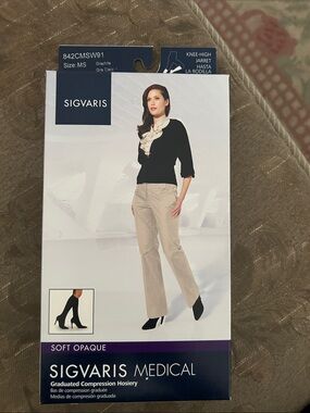 SIGVARIS Graphite Knee-High Compression Hosiery - Soft Opaque